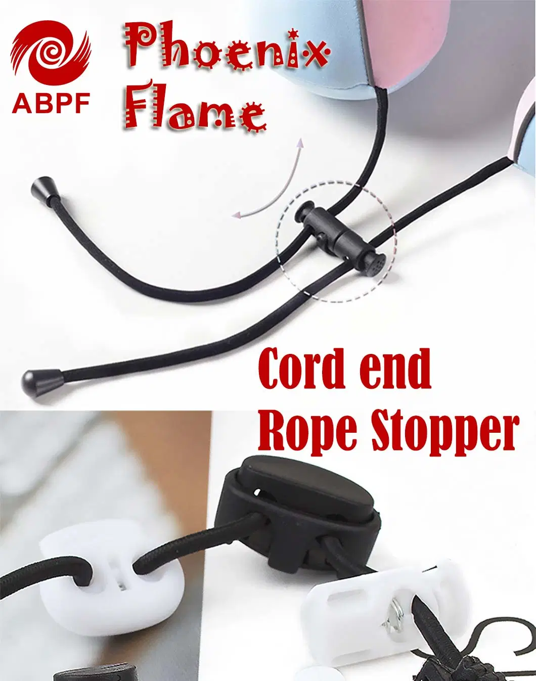 Clear Plastic Elastic Cord Stopper Cord Lock