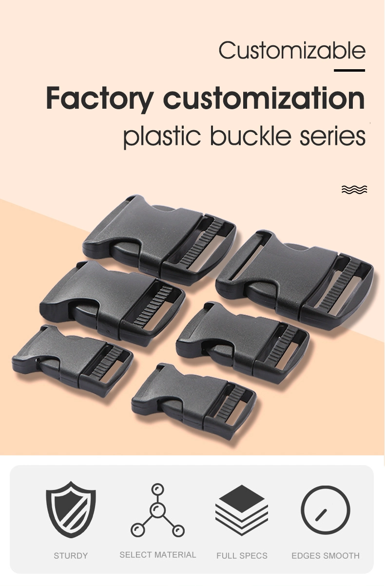 Plastic Straight Side Release Strong Buckle for Backpack Straps Webbing Black Factory Side Release Buckles Shrimp Foot Buckle