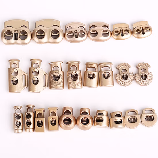 Kordel-Knopfschnallen, Metallkordel-Federschnalle, Knebelstopper, runder Seilstopper, Schnalle, individuelles Design, Metallkordelverschluss, Zinklegierung